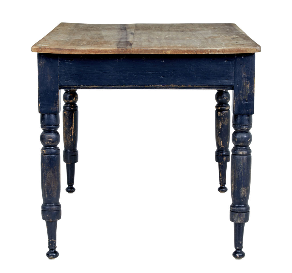 19th Century Painted Pine Victorian Country Kitchen Table — image 4