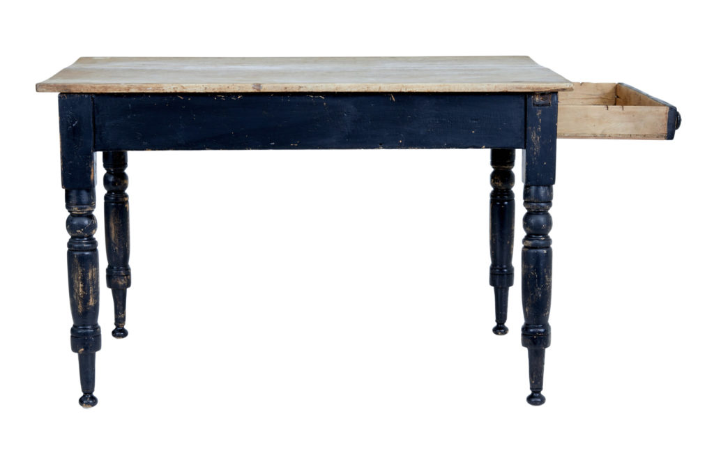 19th Century Painted Pine Victorian Country Kitchen Table — image 5