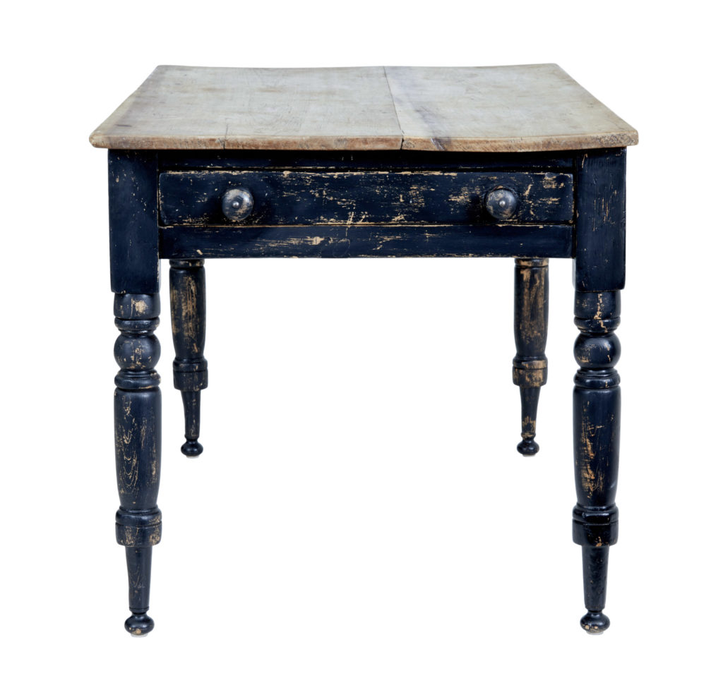 19th Century Painted Pine Victorian Country Kitchen Table — image 7