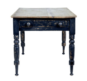 19th Century Painted Pine Victorian Country Kitchen Table — thumbnail 7