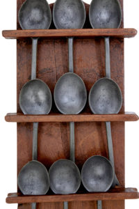 Mid 19th Century Rustic Swedish Hand Painted Spoon Rack — thumbnail 4