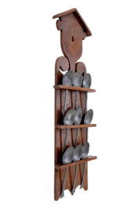 Mid 19th Century Rustic Swedish Hand Painted Spoon Rack — thumbnail 3