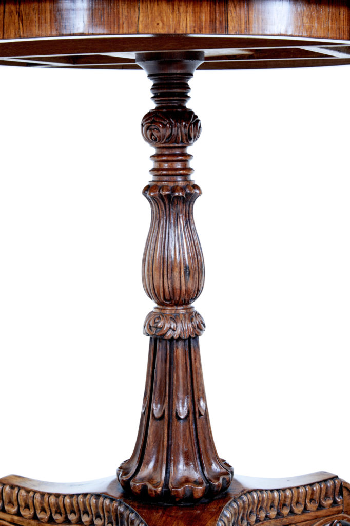 19th Century Carved Regency Walnut Occasional Table — image 3