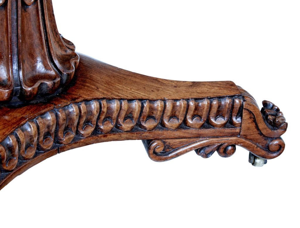 19th Century Carved Regency Walnut Occasional Table — image 2