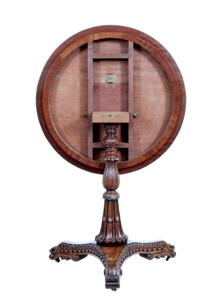 19th Century Carved Regency Walnut Occasional Table — image 6
