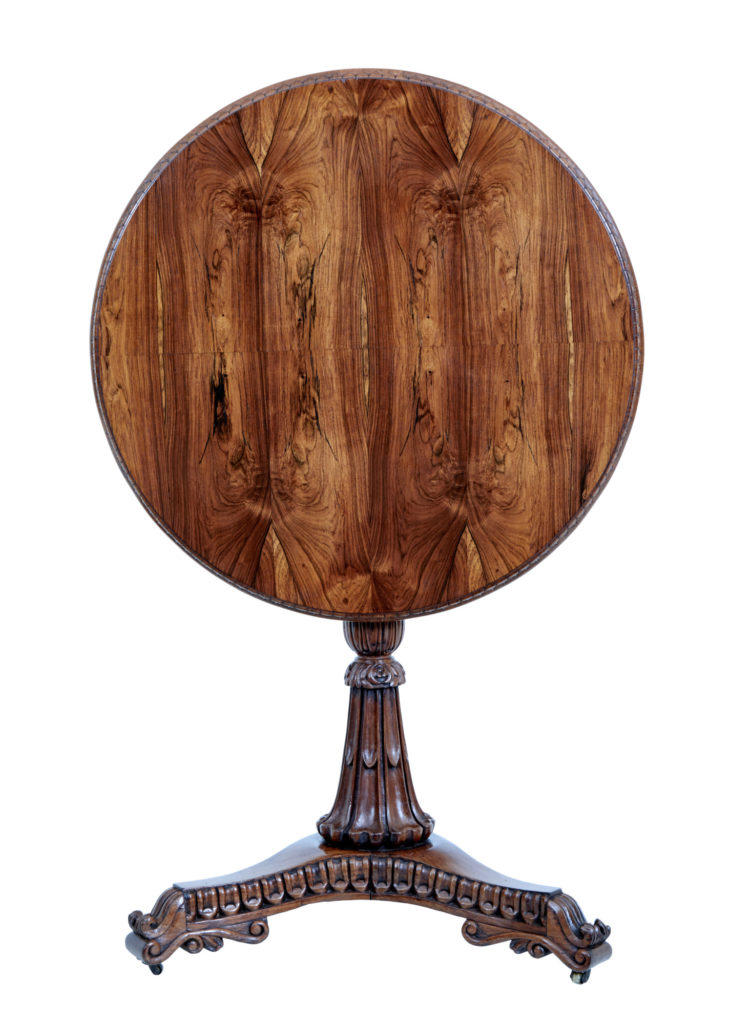 19th Century Carved Regency Walnut Occasional Table — image 8