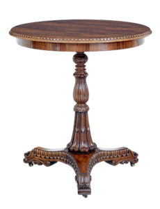 19th Century Carved Regency Walnut Occasional Table — thumbnail 1