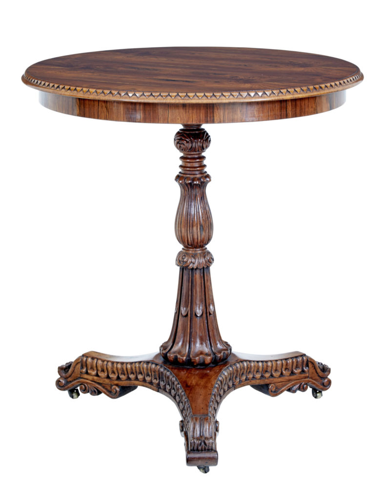 19th Century Carved Regency Walnut Occasional Table
