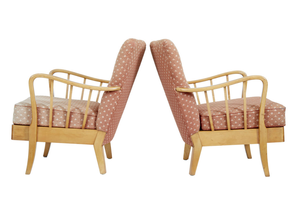 Pair of Mid 20th Century Swedish Birch Armchairs — image 7