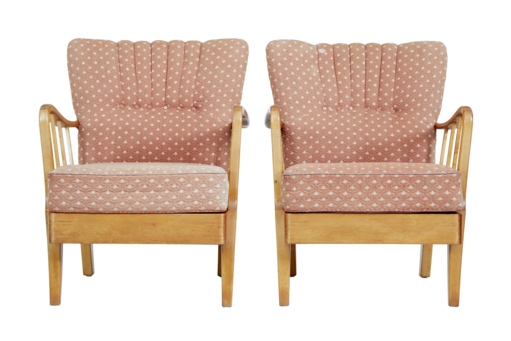Pair of Mid 20th Century Swedish Birch Armchairs — image 8