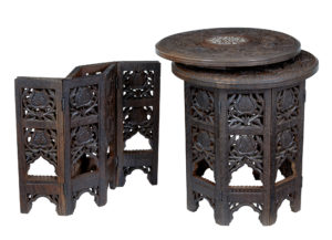 Pair of Late 19th Century Anglo Indian Carved Hardwood Tables — thumbnail 2