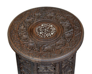 Pair of Late 19th Century Anglo Indian Carved Hardwood Tables — thumbnail 4