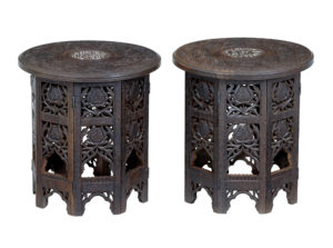 Pair of Late 19th Century Anglo Indian Carved Hardwood Tables — thumbnail 6