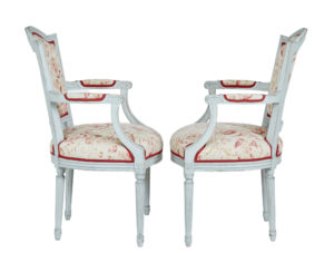 Pair of Painted 19th Century Swedish Shield Back Armchairs — thumbnail 5