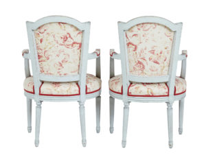 Pair of Painted 19th Century Swedish Shield Back Armchairs — thumbnail 6