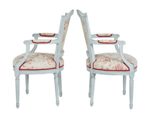 Pair of Painted 19th Century Swedish Shield Back Armchairs — thumbnail 7