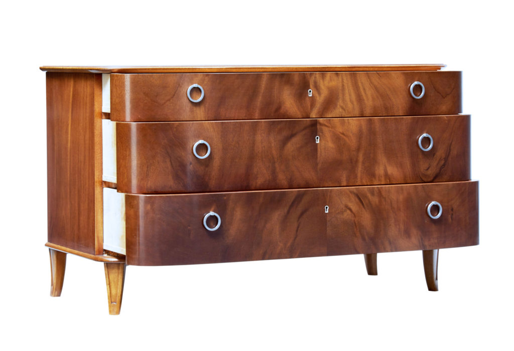 Mid 20th Century Mahogany Chest of Drawers by Svensk Mobelindustri — image 6