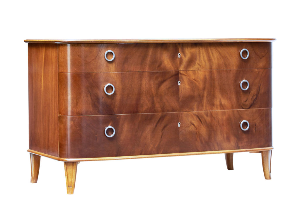 Mid 20th Century Mahogany Chest of Drawers by Svensk Mobelindustri