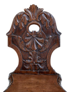 Pair of 19th Century Carved Oak Hall Chairs — thumbnail 2
