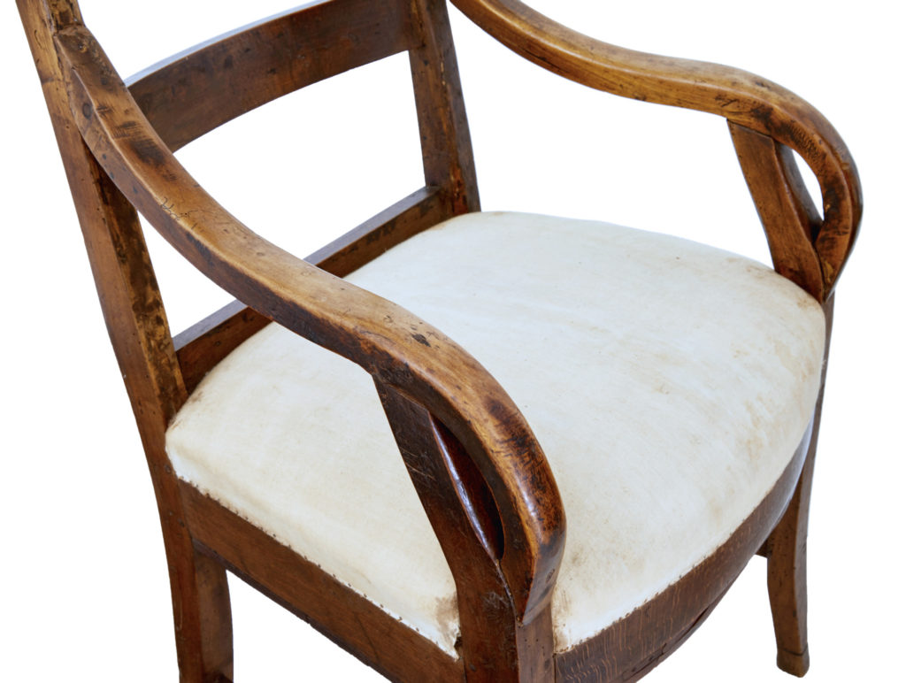 Unusual Pair of 19th Century Fruitwood High Back Armchairs — image 3