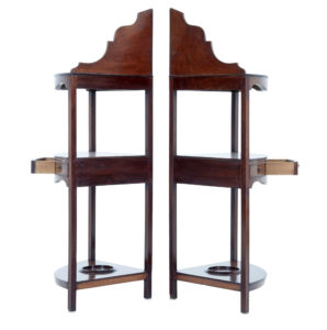 Pair of 19th Century Georgian Influenced Mahogany Washstands — thumbnail 6