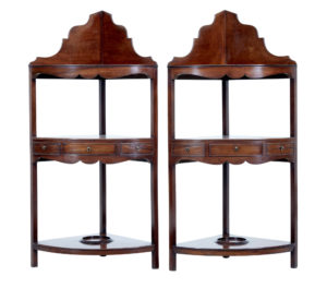 Pair of 19th Century Georgian Influenced Mahogany Washstands — thumbnail 1