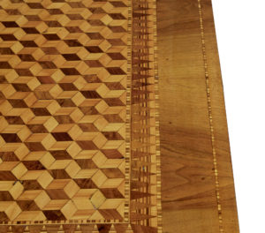 Early 20th Century Italian Walnut Sorrento Parquetry Inlaid Side Table — thumbnail 4