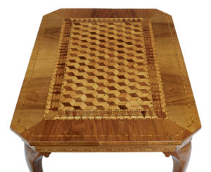 Early 20th Century Italian Walnut Sorrento Parquetry Inlaid Side Table — thumbnail 5