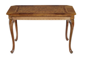 Early 20th Century Italian Walnut Sorrento Parquetry Inlaid Side Table — thumbnail 7