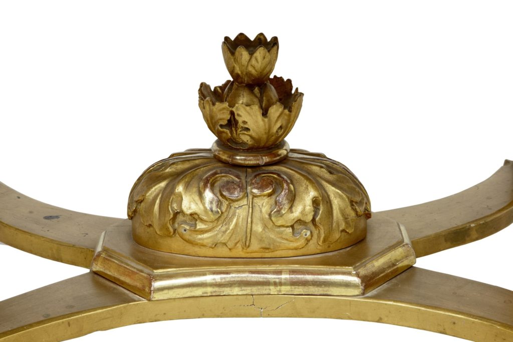 Italian 19th Century Carved Gilt Marble Top Center Table — image 3