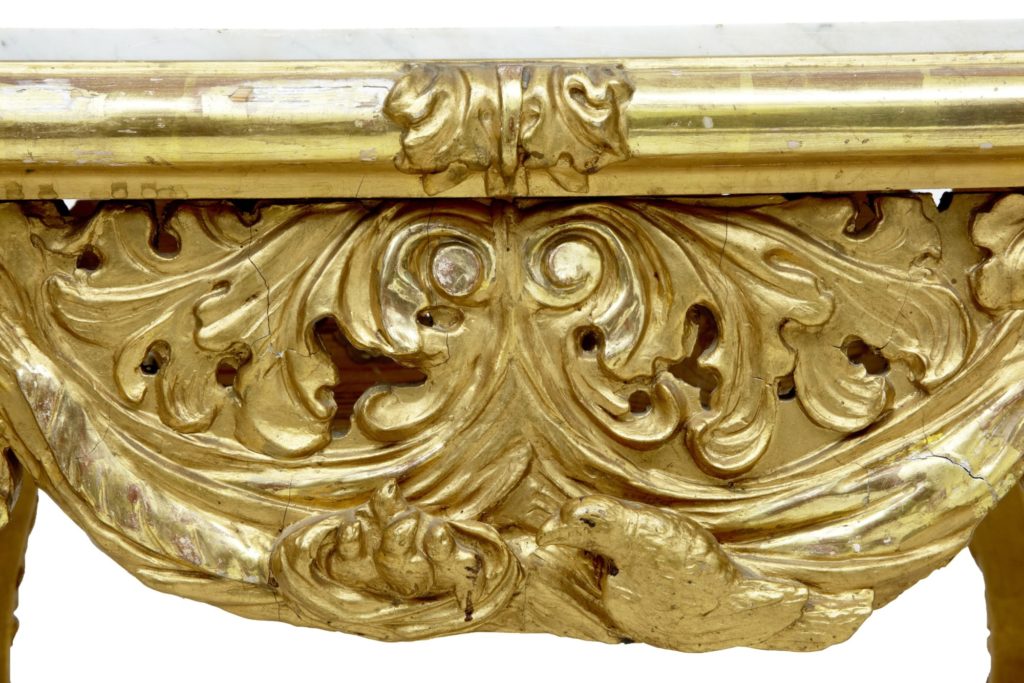 Italian 19th Century Carved Gilt Marble Top Center Table — image 4