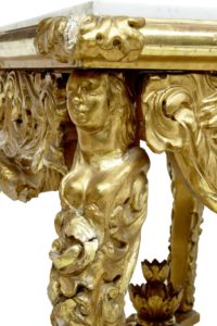 Italian 19th Century Carved Gilt Marble Top Center Table — thumbnail 5