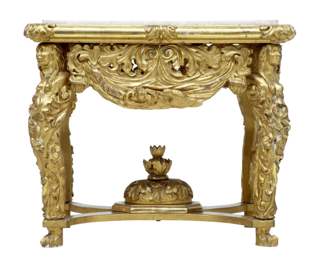 Italian 19th Century Carved Gilt Marble Top Center Table — image 7
