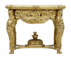 Italian 19th Century Carved Gilt Marble Top Center Table — thumbnail 7