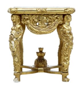 Italian 19th Century Carved Gilt Marble Top Center Table — thumbnail 8