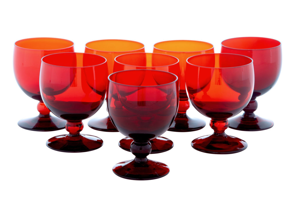 Mid 20th Century Set of 8 Small Wine Glasses by Monica Bratt