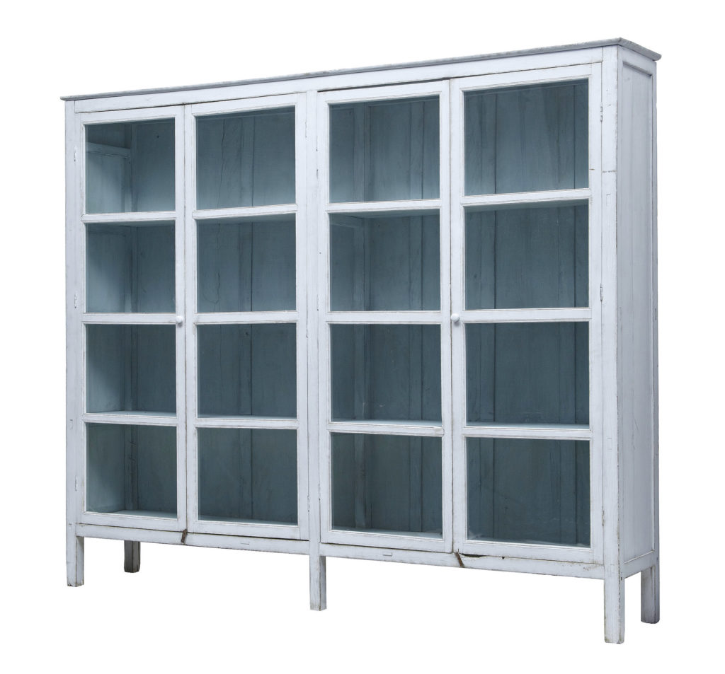 19th Century Painted Rustic Swedish Glazed Cabinet Vitrine — image 4