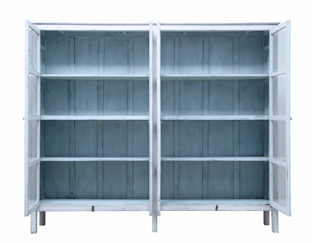 19th Century Painted Rustic Swedish Glazed Cabinet Vitrine — image 6