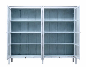 19th Century Painted Rustic Swedish Glazed Cabinet Vitrine — thumbnail 6