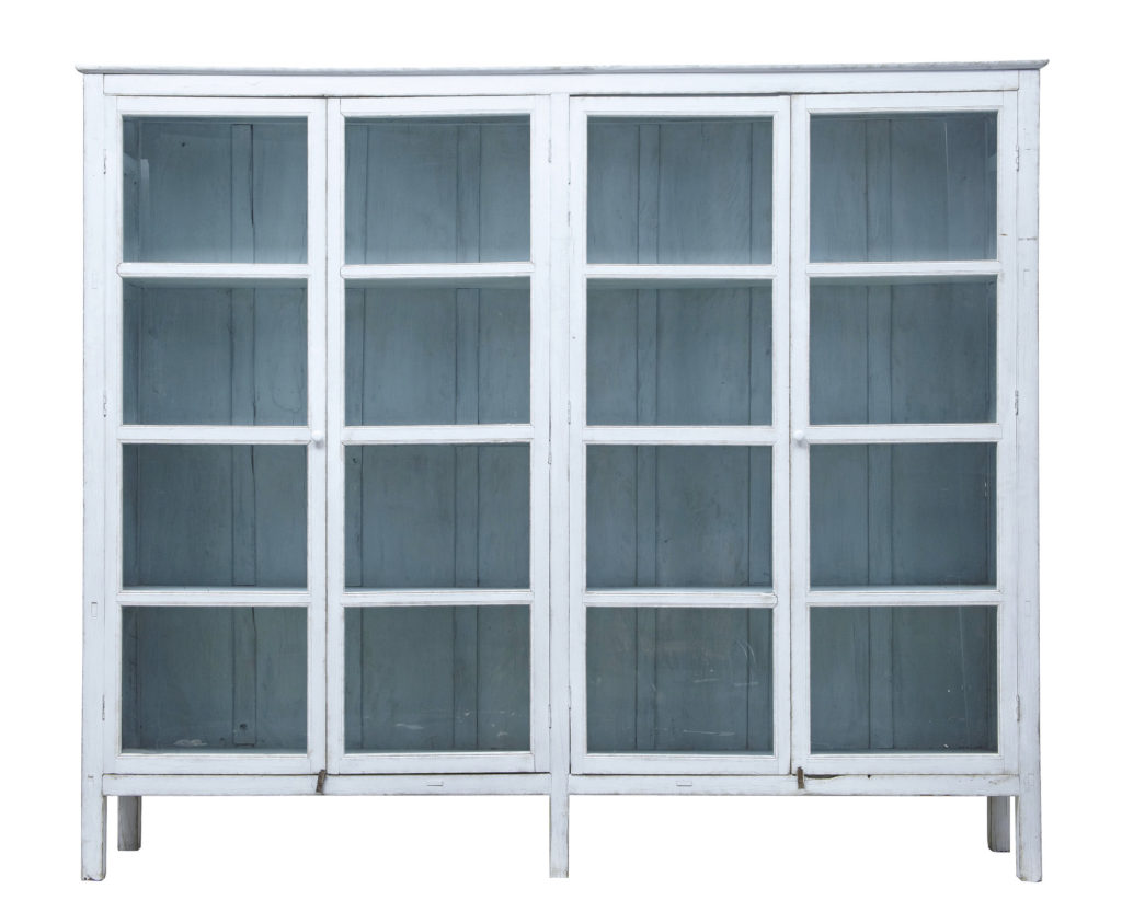 19th Century Painted Rustic Swedish Glazed Cabinet Vitrine