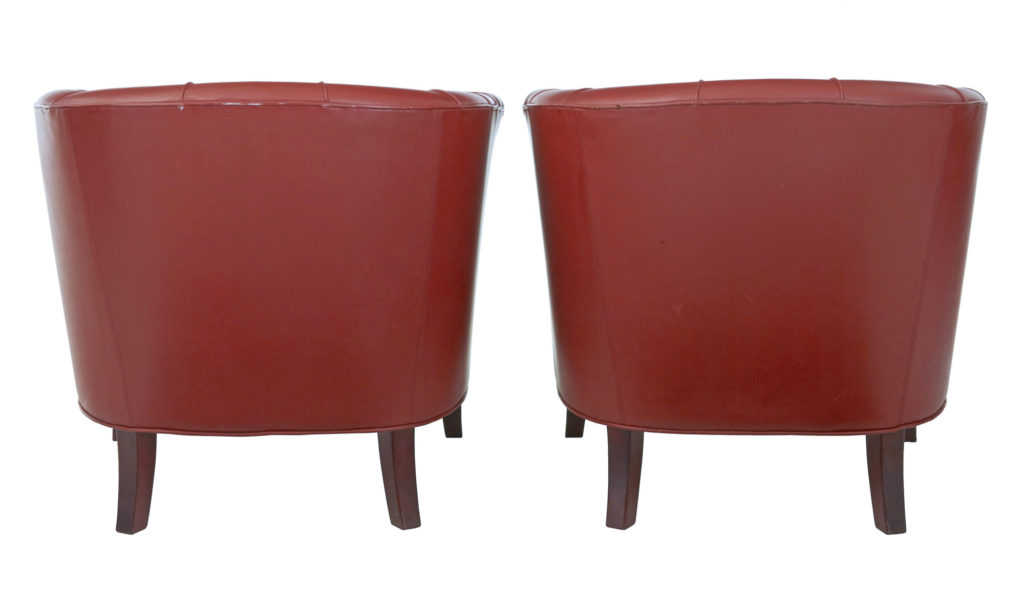 Pair of Mid-20th Century Scandinavian Leather Club Armchairs — image 5
