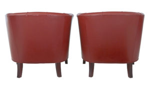 Pair of Mid-20th Century Scandinavian Leather Club Armchairs — thumbnail 5