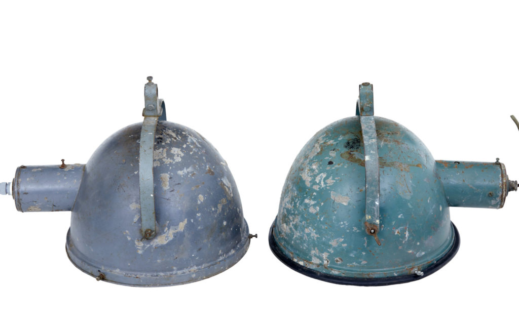 Near Pair of 1920’s Large Industrial Lights — image 3