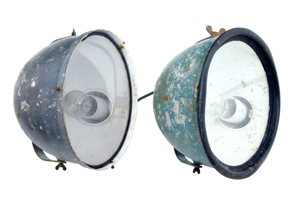 Near Pair of 1920’s Large Industrial Lights — image 1