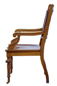 19th Century Arts &Amp; Crafts Mahogany Desk Chair — thumbnail 4