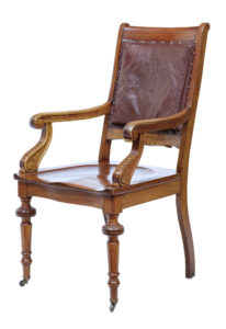 19th Century Arts &Amp; Crafts Mahogany Desk Chair — thumbnail 1