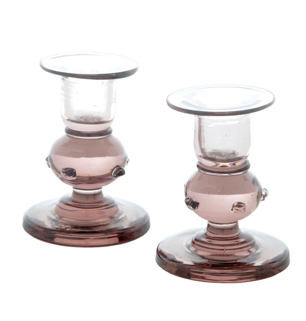 Pair of 1950’s Glass Candlesticks and Vase by Monica Bratt — image 4