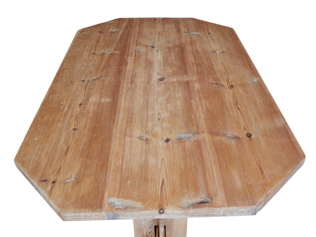 Mid 19th Century Swedish Pine Trestle Dining Table — image 4
