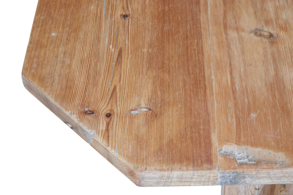 Mid 19th Century Swedish Pine Trestle Dining Table — image 3