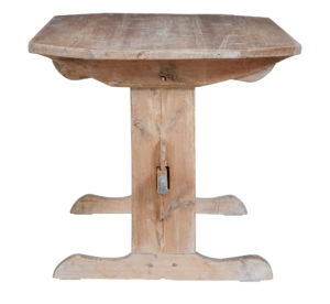 Mid 19th Century Swedish Pine Trestle Dining Table — thumbnail 6